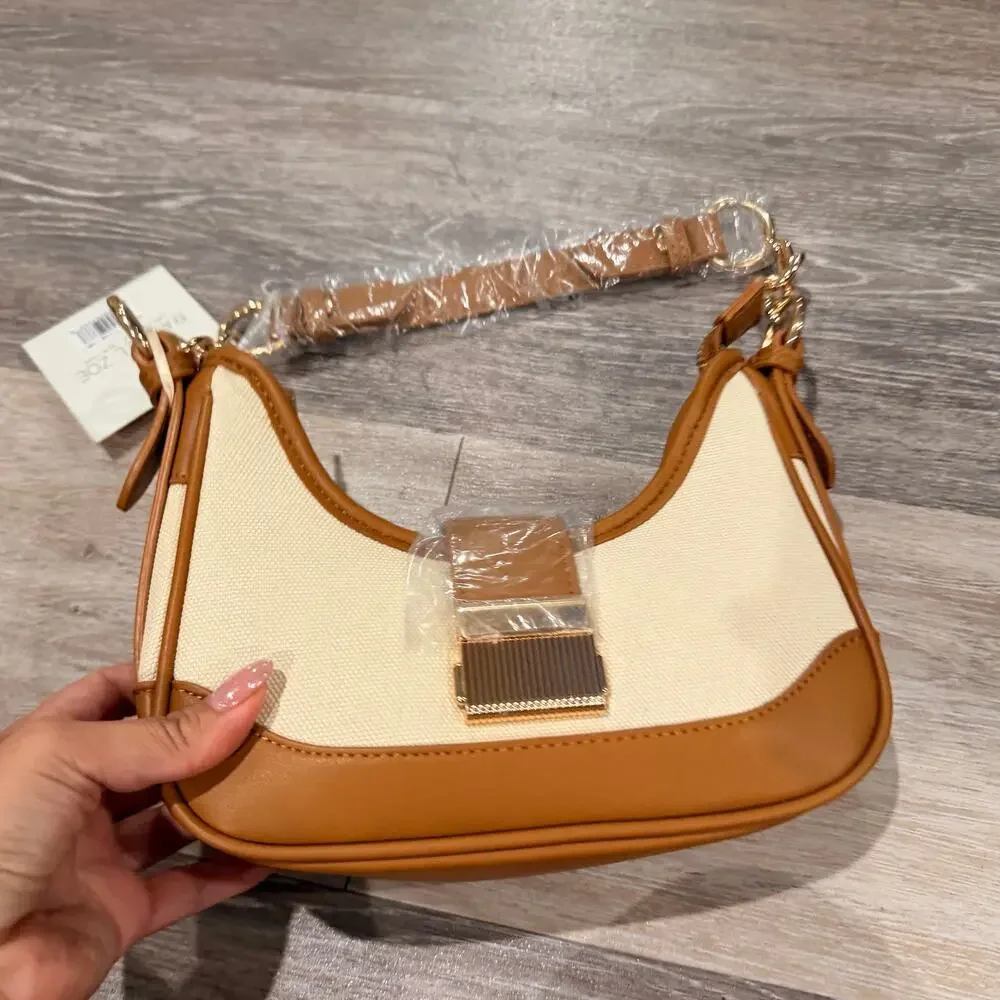 Rachel Zoe New Canvas Leather Shoulder Mini Purse